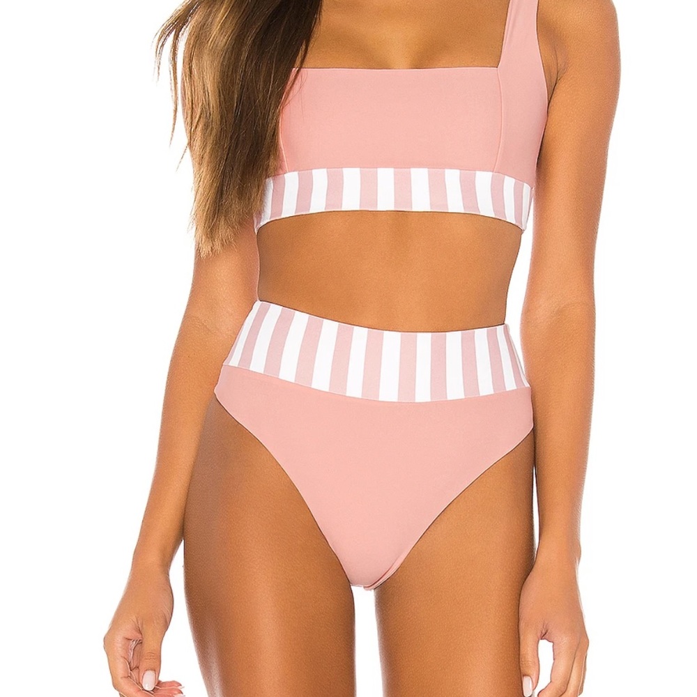 Tularosa Pink and White Striped Bikini